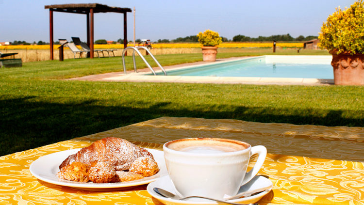 AGRITURISMO GIUNCOLA E GRANAIOLO AGRITURISMO E RISTORANTE IN MAREMMA TOSCANA - ALBERESE colazione vista piscina