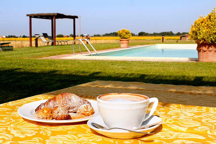 AGRITURISMO GIUNCOLA E GRANAIOLO AGRITURISMO E RISTORANTE IN MAREMMA TOSCANA - ALBERESE colazione vista piscina